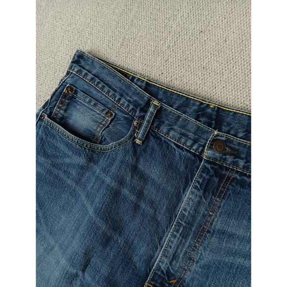 Levis 569 Denim Shorts Mens 38 Blue Wash Fade Loose Street Skate - Picture 4 of 14